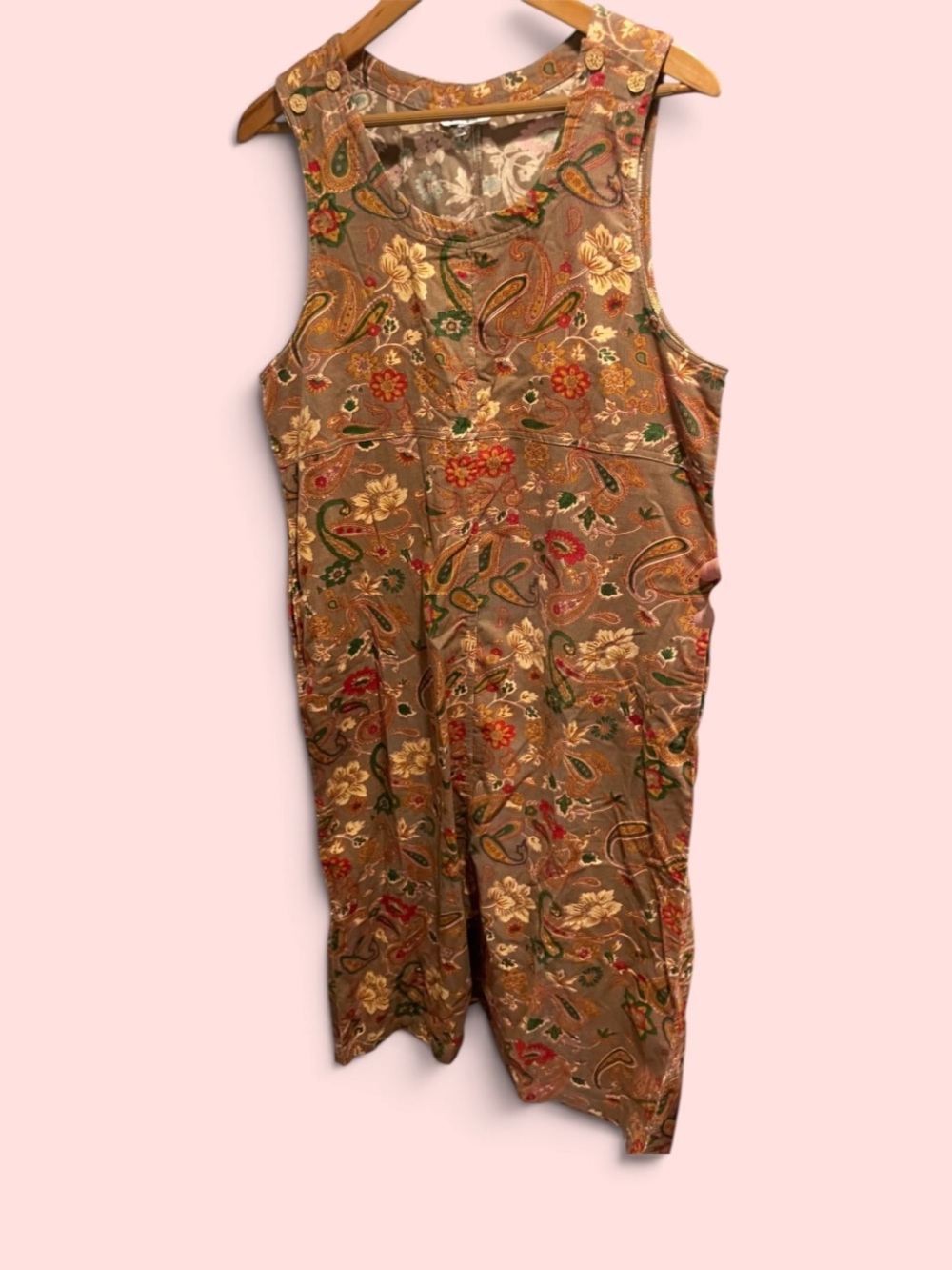 Cute nutmeg corduroy paisley granola girl cottagecore indie mod jumper dress 90s